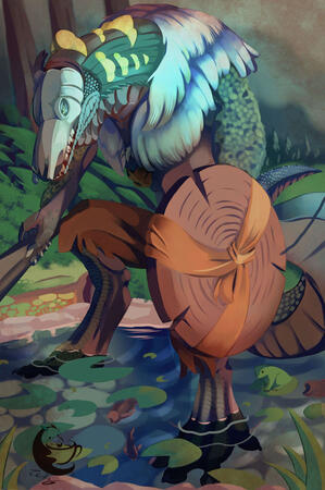 full body character+detail bg